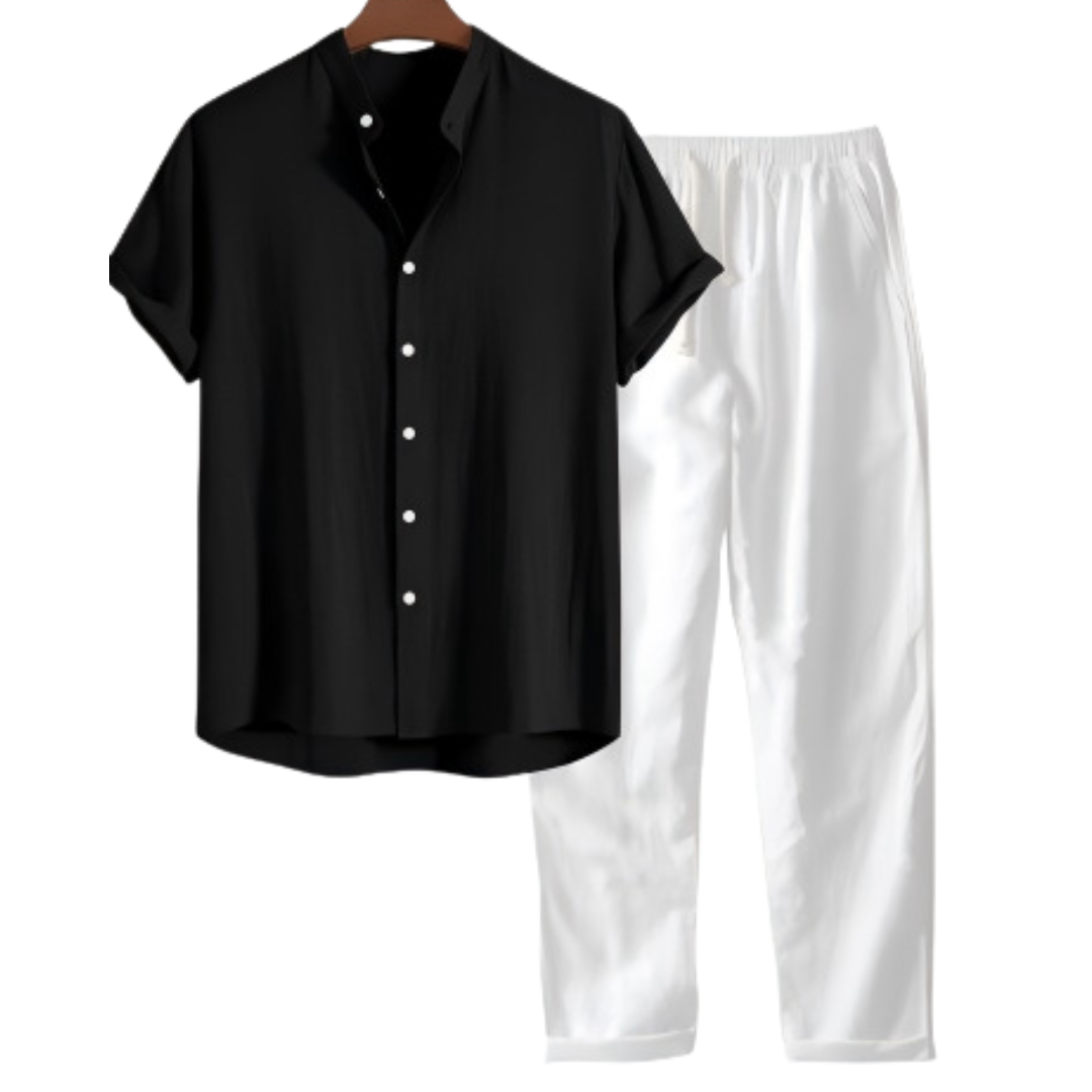 Men's Old Money Relaxed Linen Set for Summer Occasions