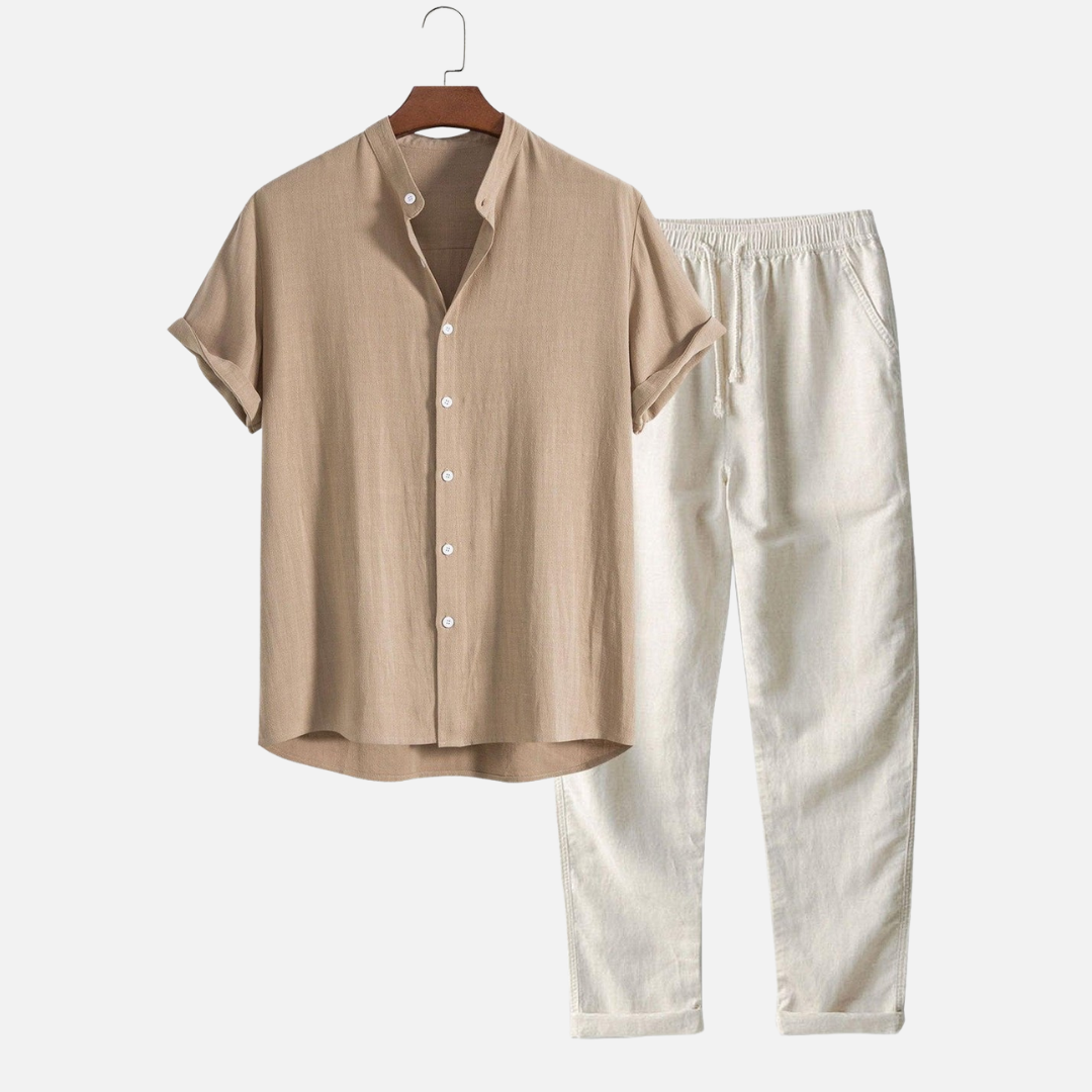 Men's Old Money Relaxed Linen Set for Summer Occasions
