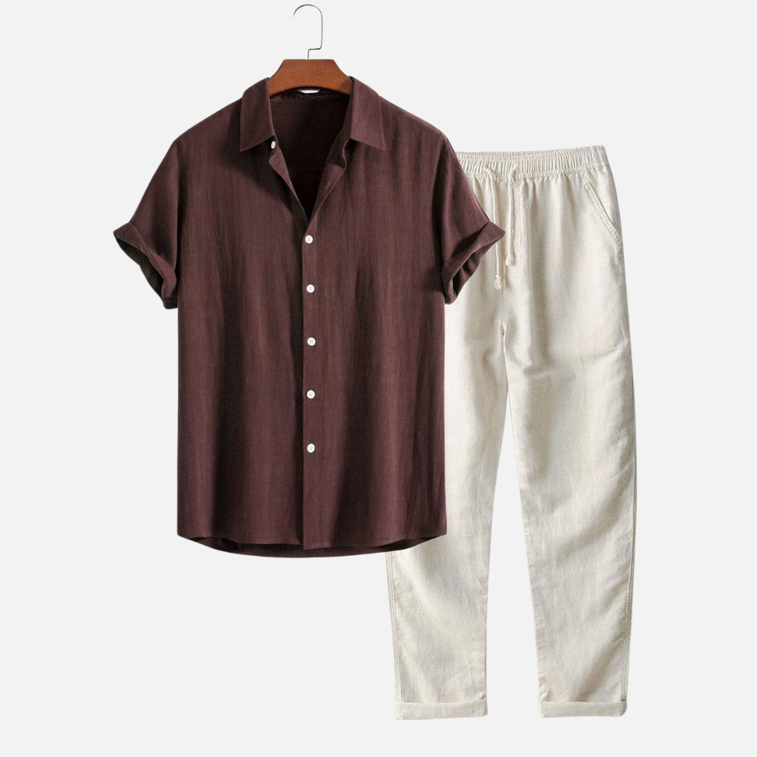 Men's Old Money Relaxed Linen Set for Summer Occasions