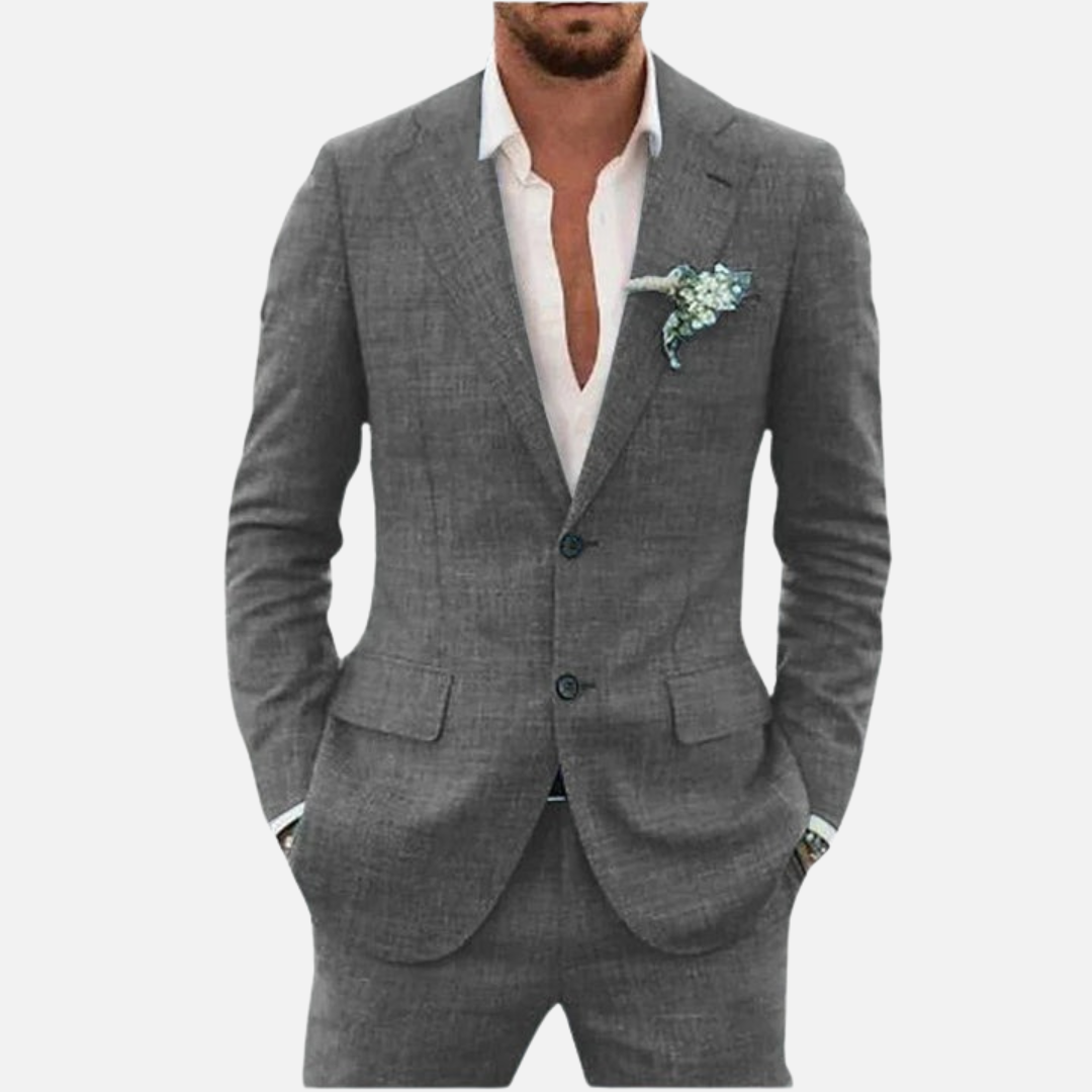 Men's Premium Tailored Linen Suit for Weddings and Events