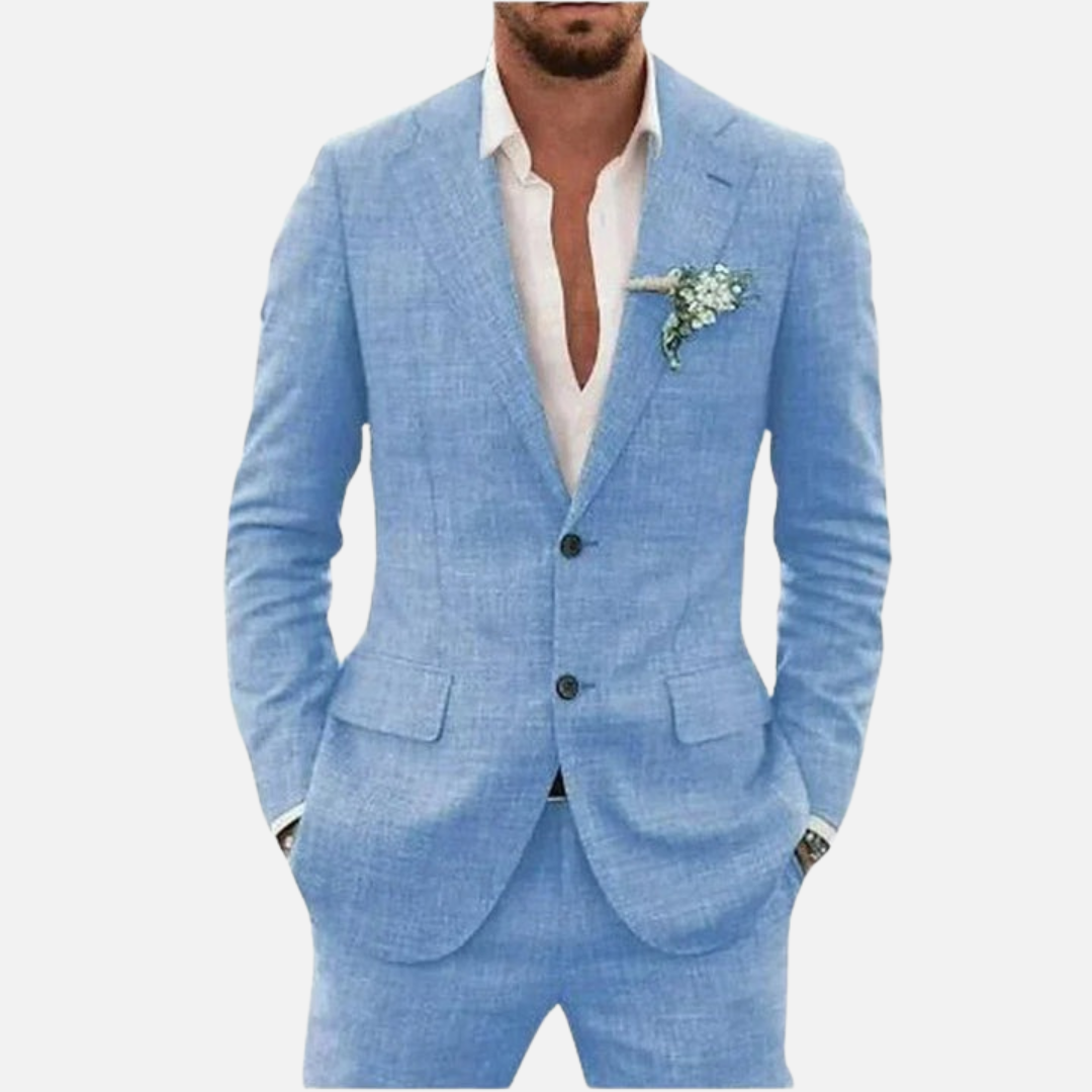 Men's Premium Tailored Linen Suit for Weddings and Events