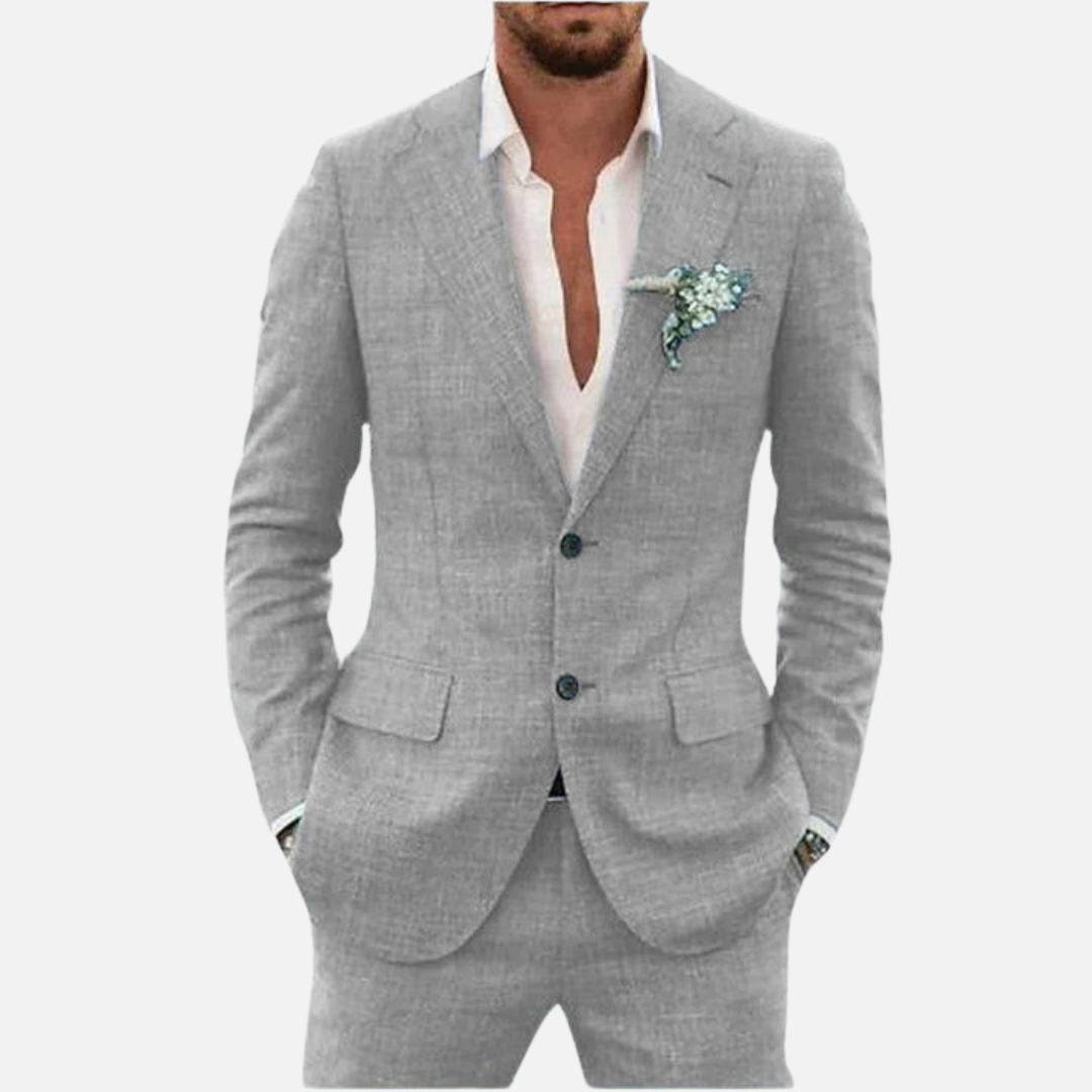 Men's Premium Tailored Linen Suit for Weddings and Events