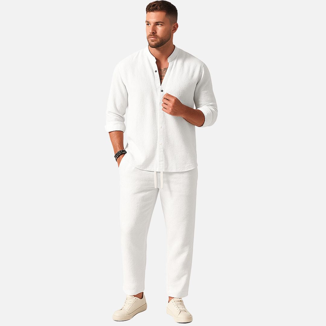 Men's Linen Loungewear Set for Relaxed Home and Outdoor Wear