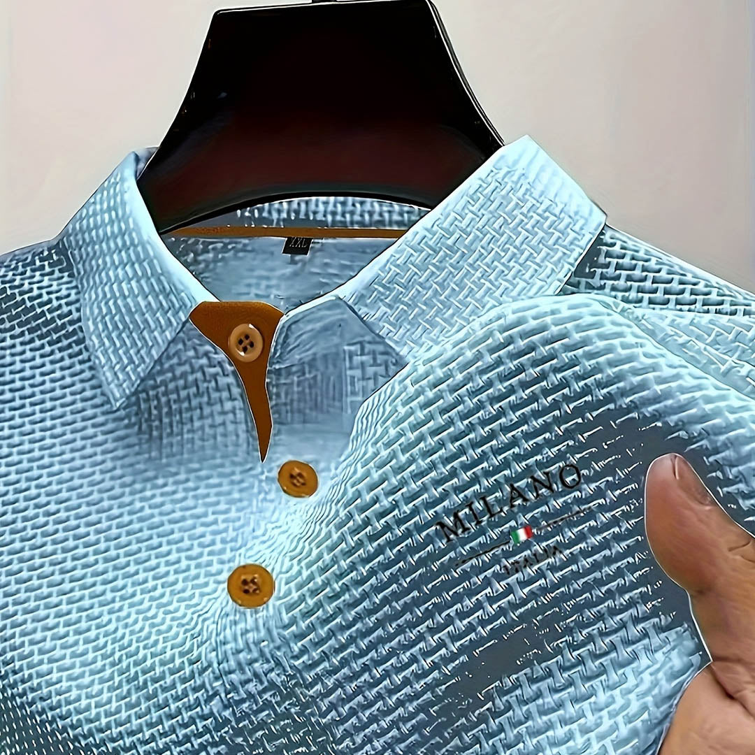 Men's Textured Polo Shirt Smart Casual Everyday Style