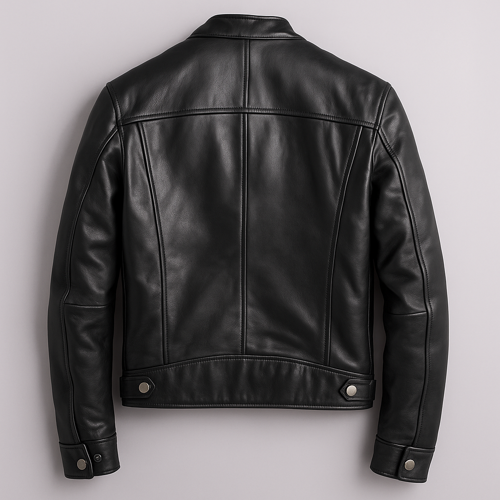 Men's Vintage Leather Jacket Genuine Cotton Lined Classic Zippered