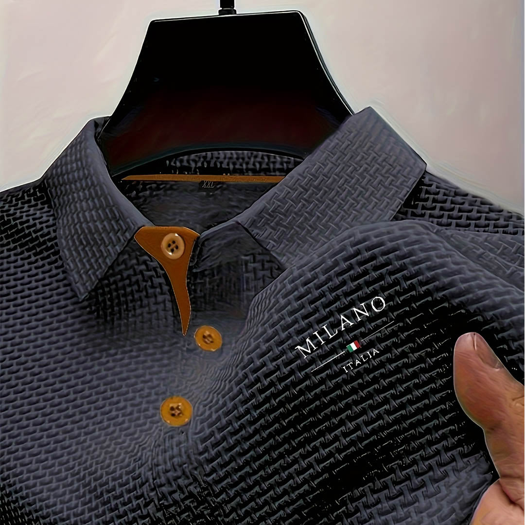 Men's Textured Polo Shirt Smart Casual Everyday Style