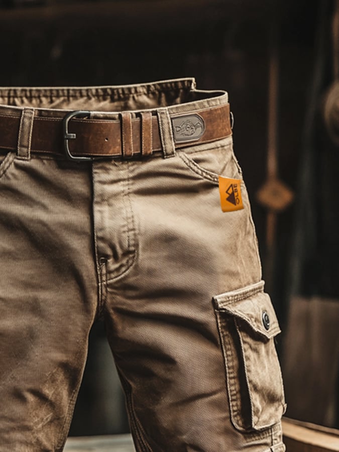 Men's Vintage Cargo Shorts Multi-Pocket Durable Summer Shorts