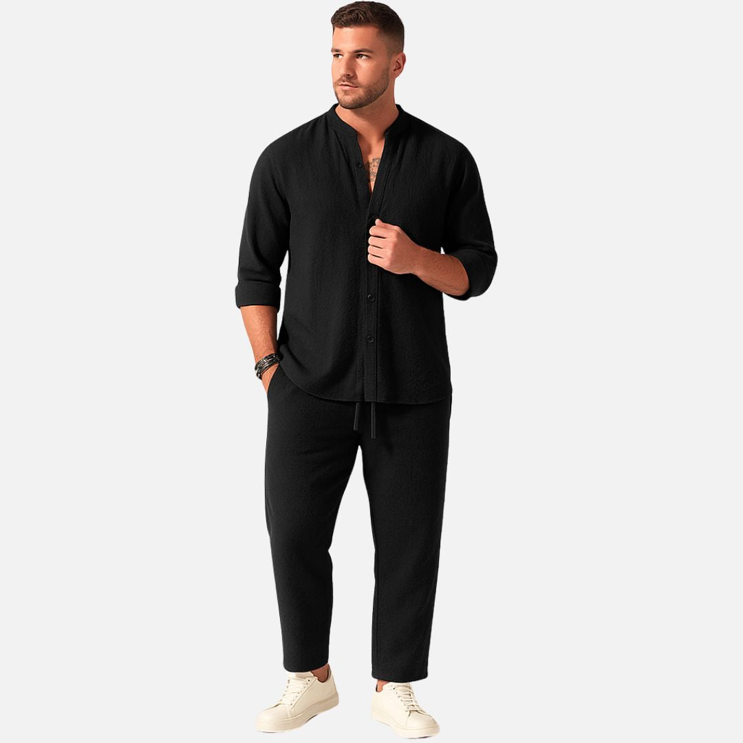 Men's Linen Loungewear Set for Relaxed Home and Outdoor Wear