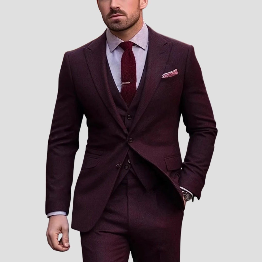 Men's 3-Piece Slim Fit Suit Blazer Waistcoat & Trousers