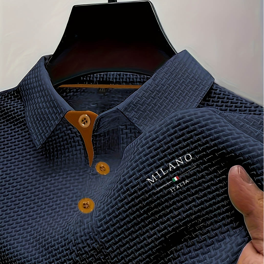 Men's Textured Polo Shirt Smart Casual Everyday Style
