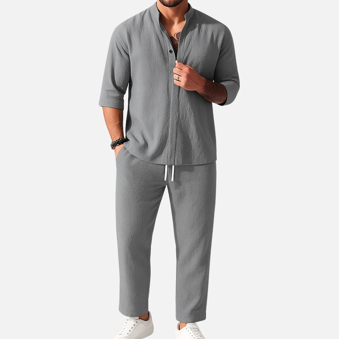 Men's Linen Loungewear Set for Relaxed Home and Outdoor Wear