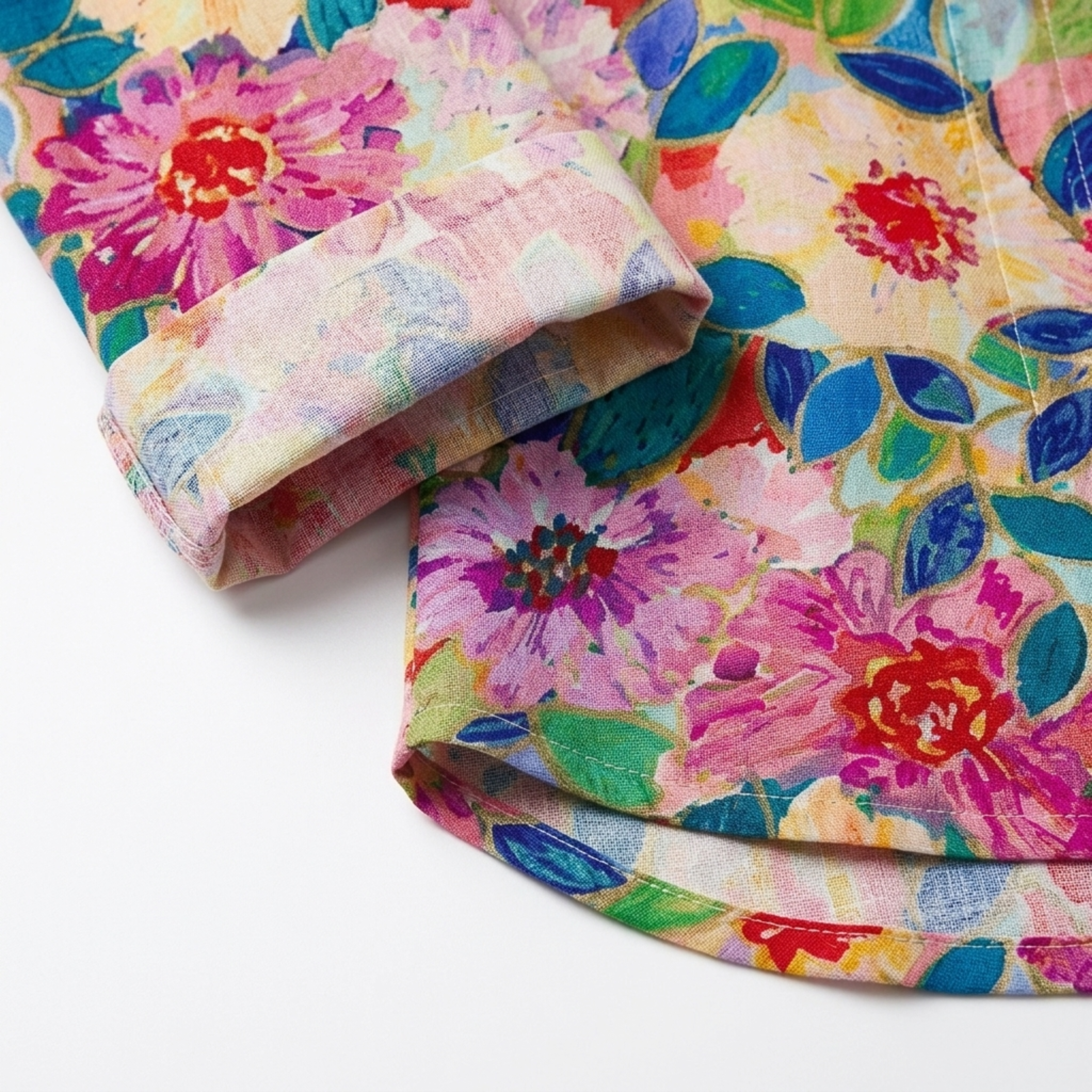 Women's Floral Print Blouse Three Quarter Sleeve Button Front Loose