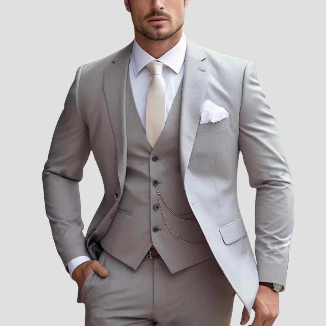 Men's 3-Piece Slim Fit Suit Blazer Waistcoat & Trousers