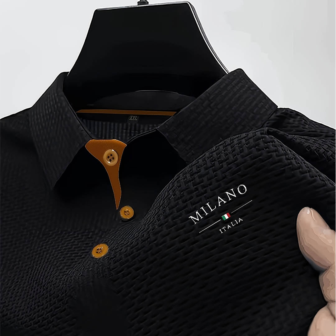 Men's Textured Polo Shirt Smart Casual Everyday Style