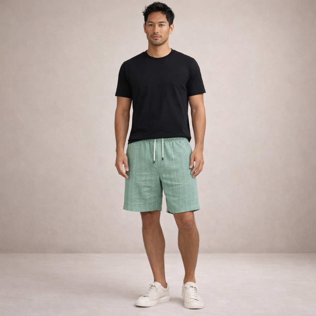 Men's Regular Fit Linen Summer Shorts Breathable Casual
