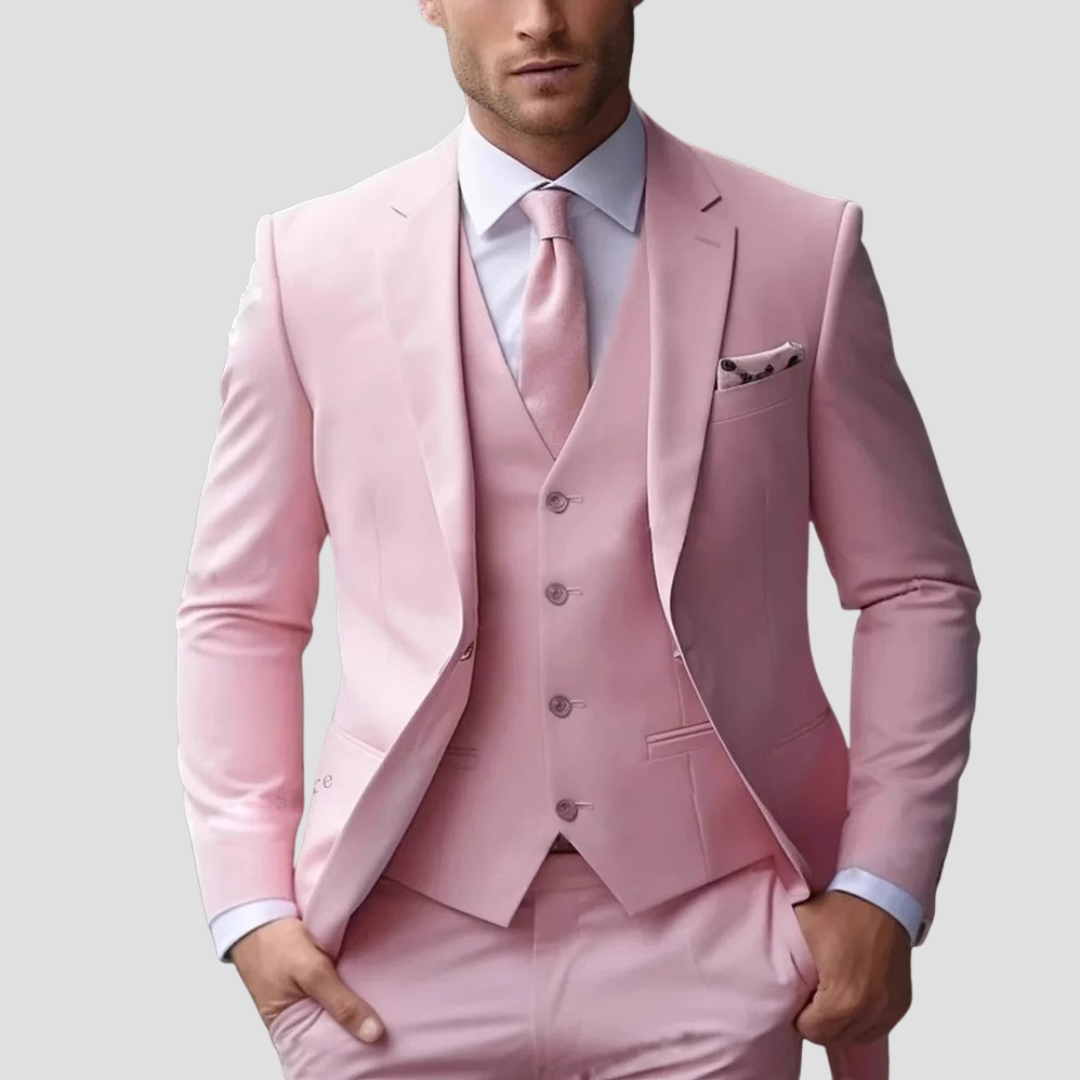 Men's 3-Piece Slim Fit Suit Blazer Waistcoat & Trousers