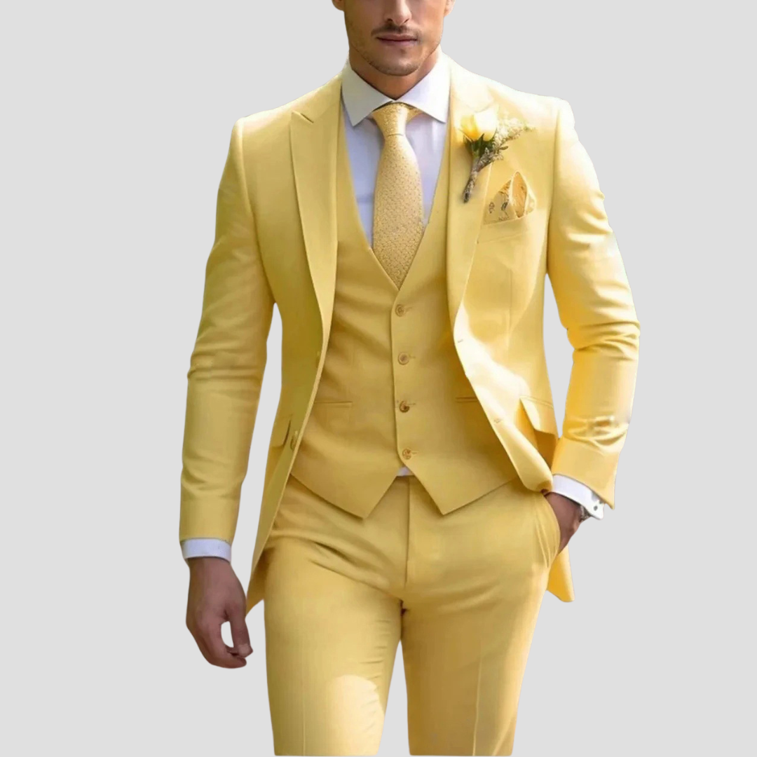 Men's 3-Piece Slim Fit Suit Blazer Waistcoat & Trousers