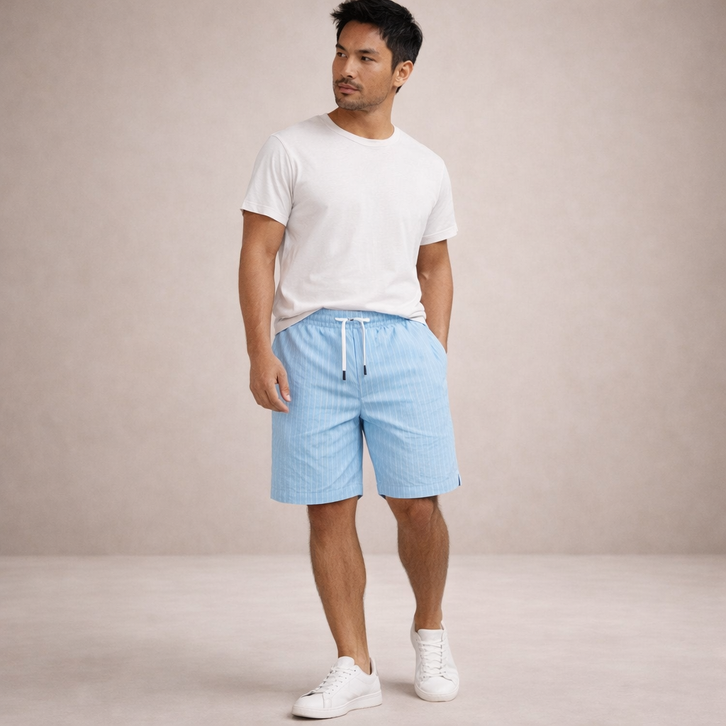 Men's Regular Fit Linen Summer Shorts Breathable Casual