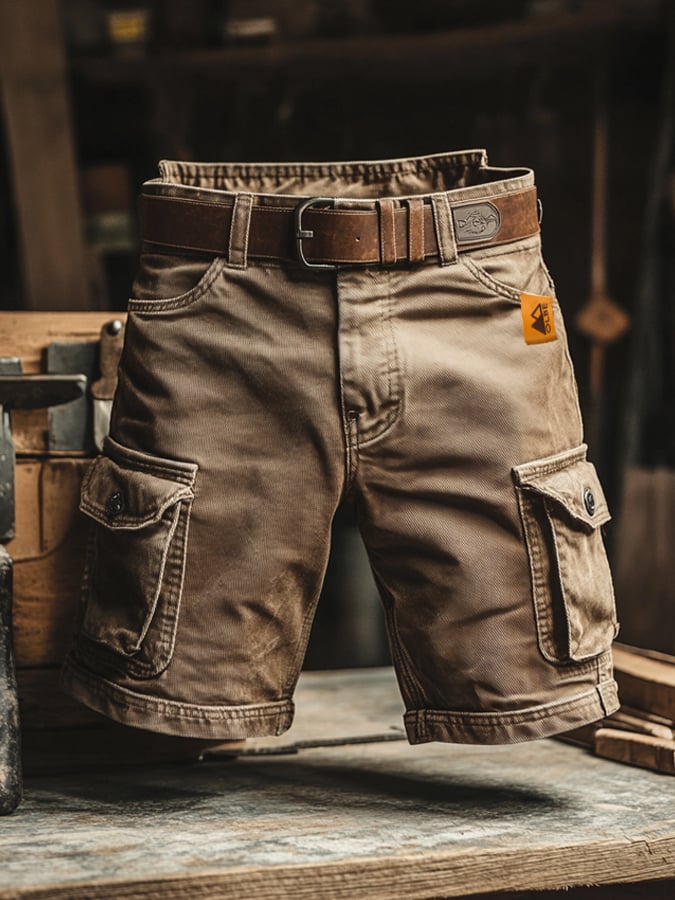 Men's Vintage Cargo Shorts Multi-Pocket Durable Summer Shorts