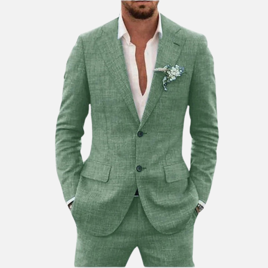 Men's Premium Tailored Linen Suit for Weddings and Events