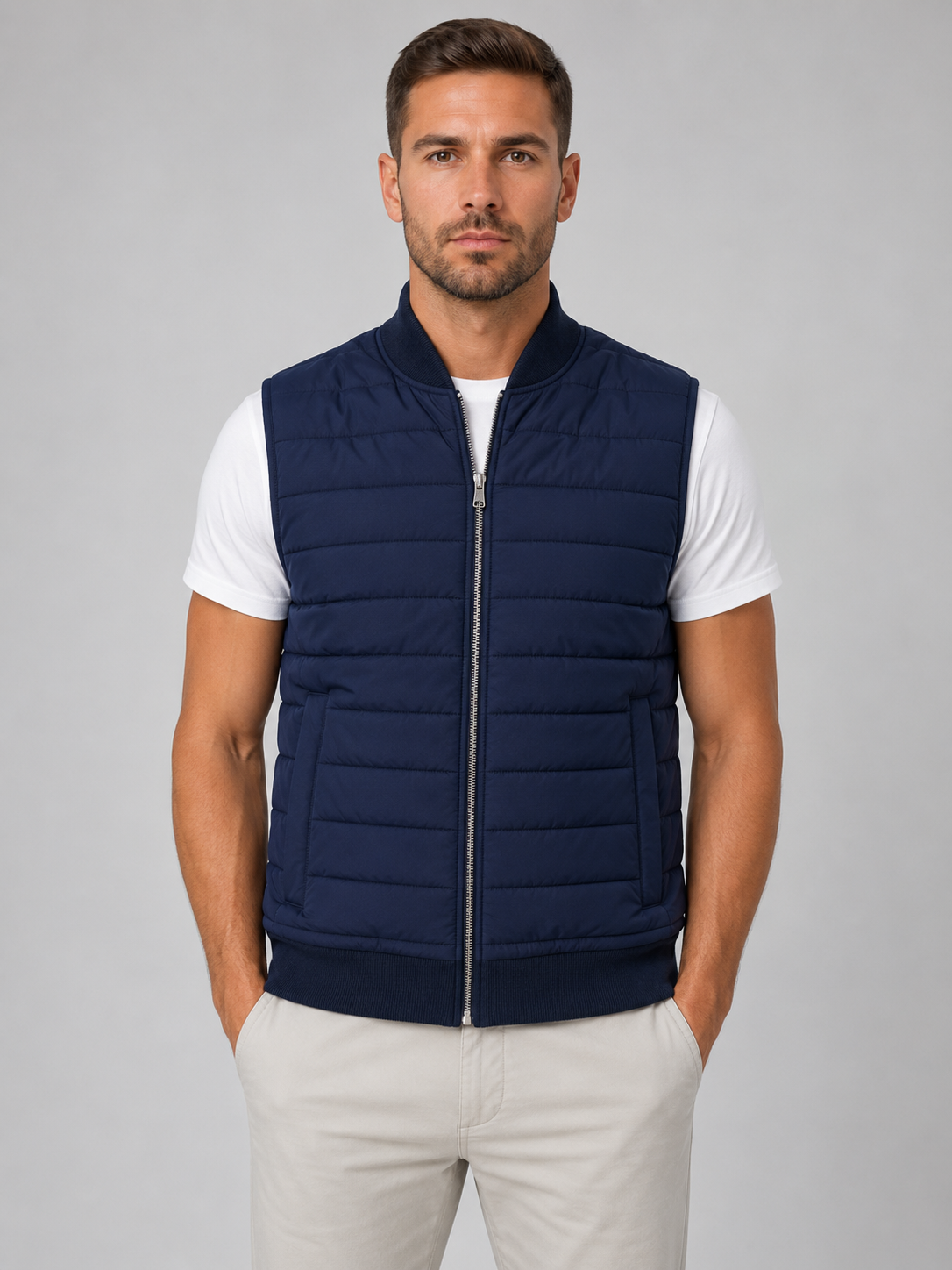 Men's Lightweight Quilted Bodywarmer Gilet for Suit and Smart Casual