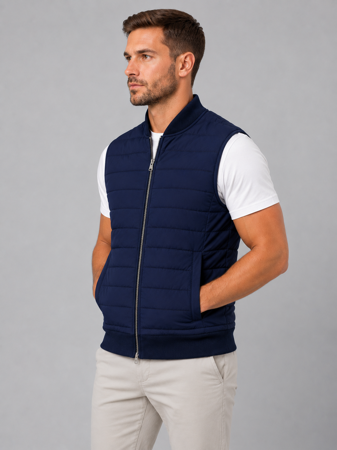 Men's Lightweight Quilted Bodywarmer Gilet for Suit and Smart Casual