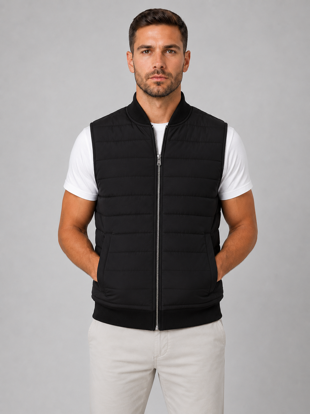 Men's Lightweight Quilted Bodywarmer Gilet for Suit and Smart Casual