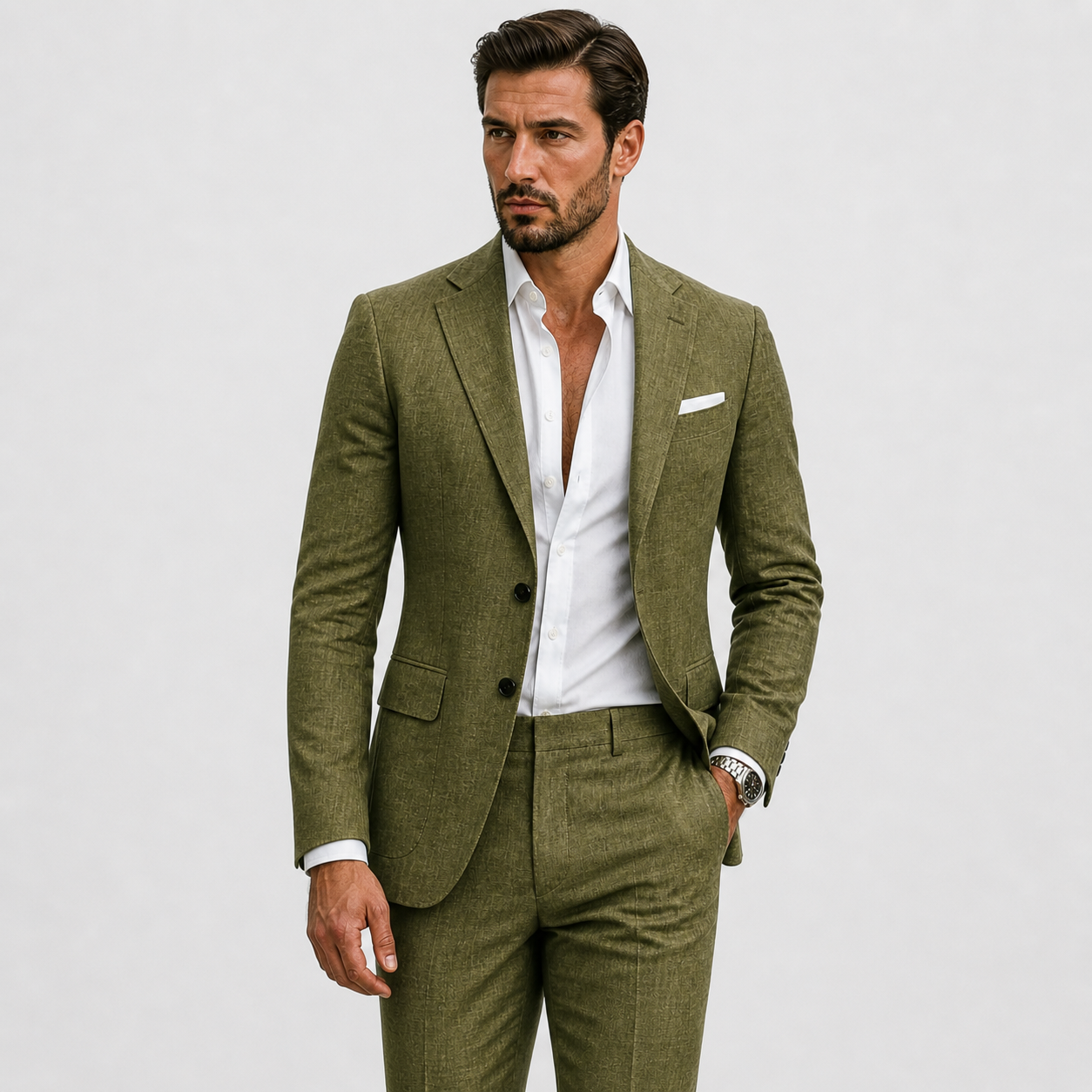 Men's Tailored Linen Suit for Summer Weddings and Smart Occasions