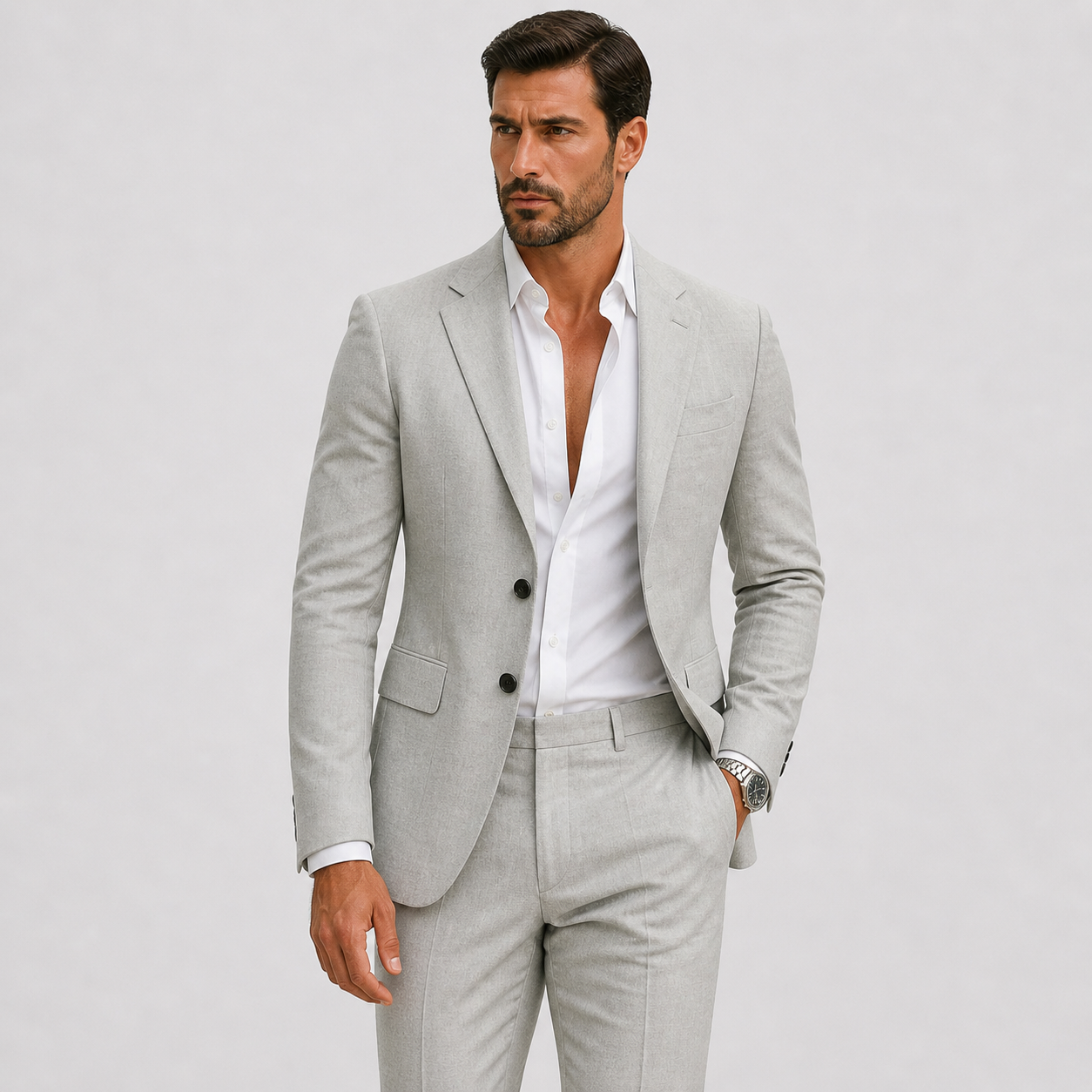 Men's Tailored Linen Suit for Summer Weddings and Smart Occasions