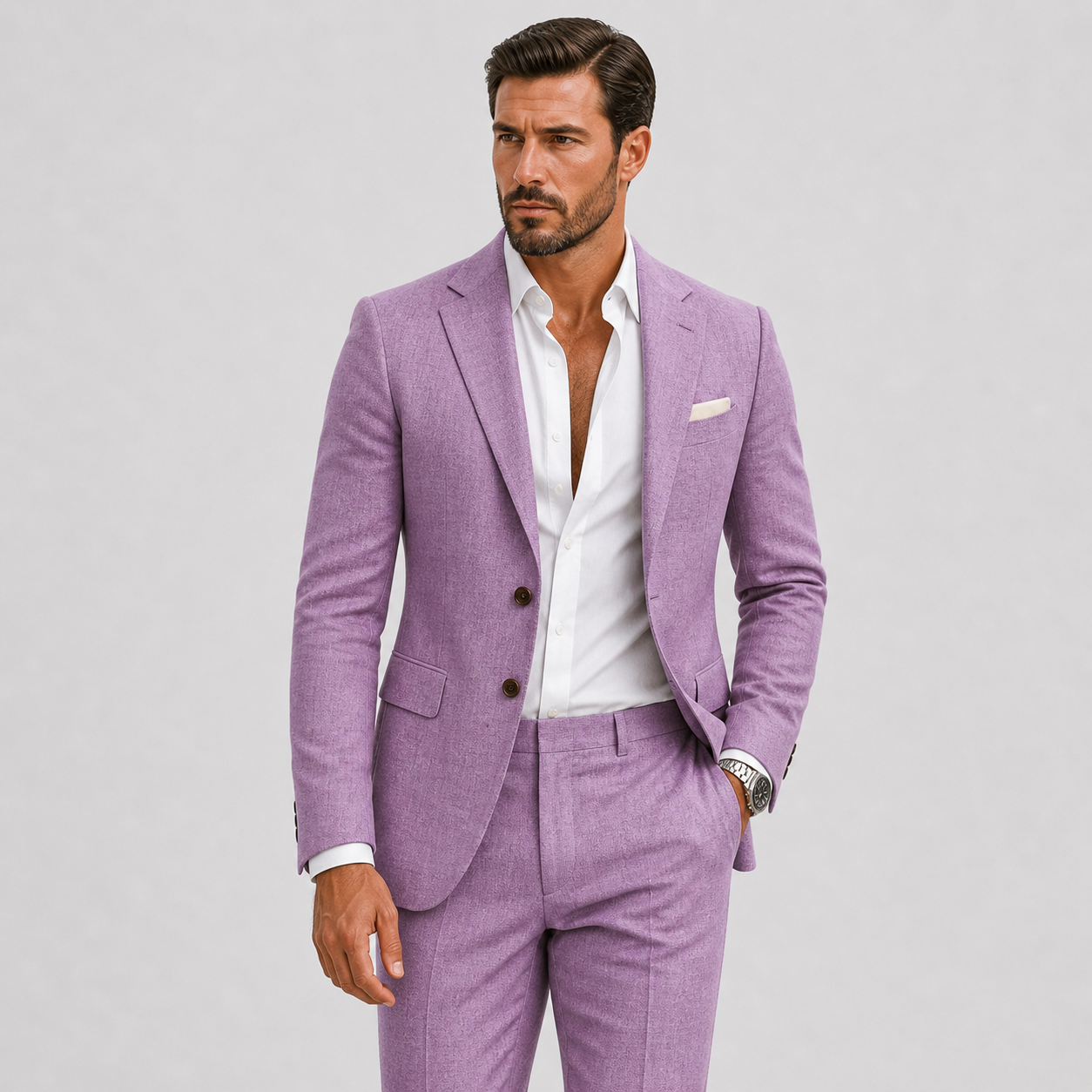 Men's Tailored Linen Suit for Summer Weddings and Smart Occasions