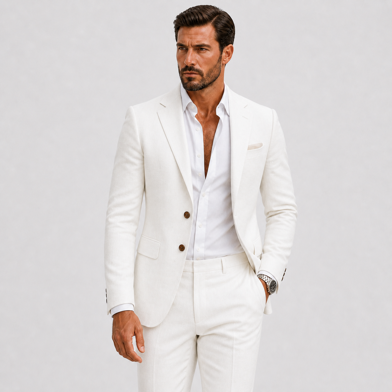 Men's Tailored Linen Suit for Summer Weddings and Smart Occasions