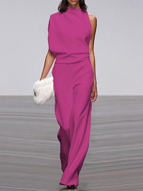 Women's Sleeveless Wide-Leg Jumpsuit Relaxed Summer Style