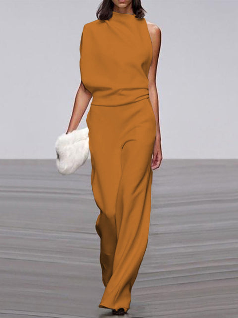 Women's Sleeveless Wide-Leg Jumpsuit Relaxed Summer Style