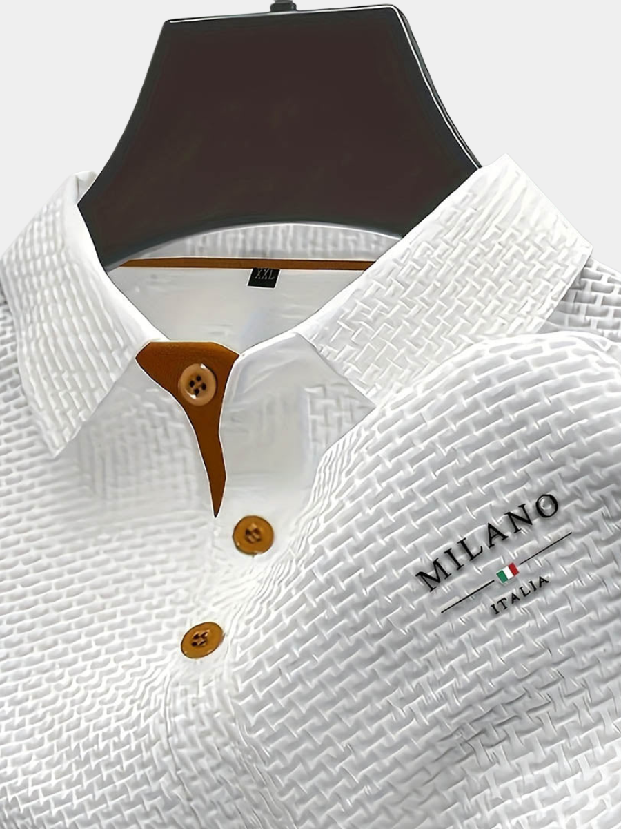 Men's Textured Polo Shirt Smart Casual Everyday Style