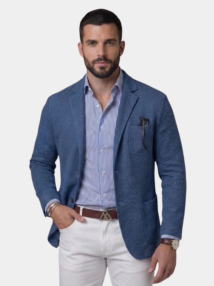 Men's Unstructured Linen Blazer Relaxed Fit Smart Casual Jacket