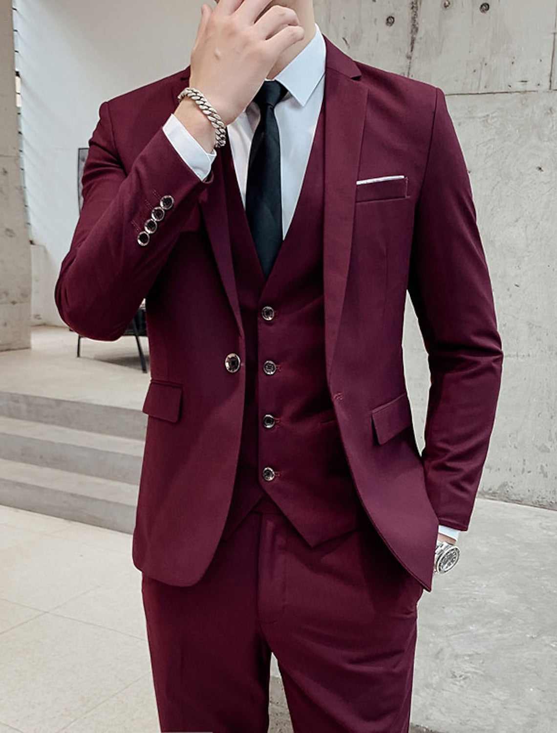 Men's 3-Piece Single Breasted Wedding and Formal Suit