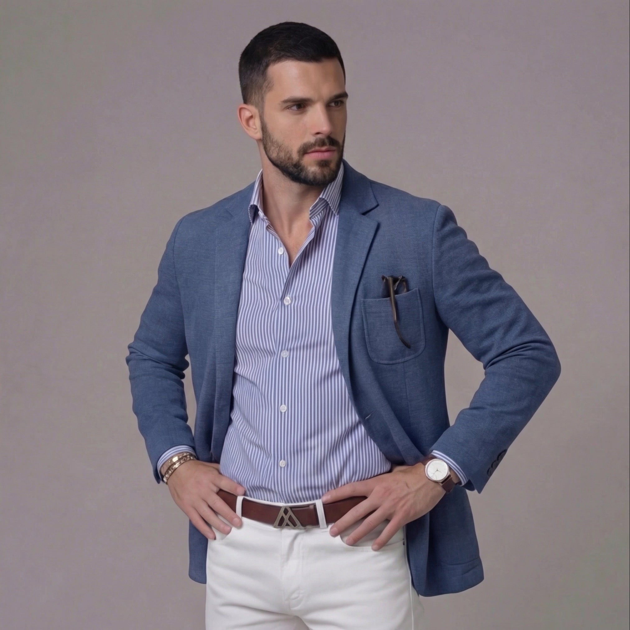 Men's Casual Linen Blazer Lightweight Unstructured Smart Jacket