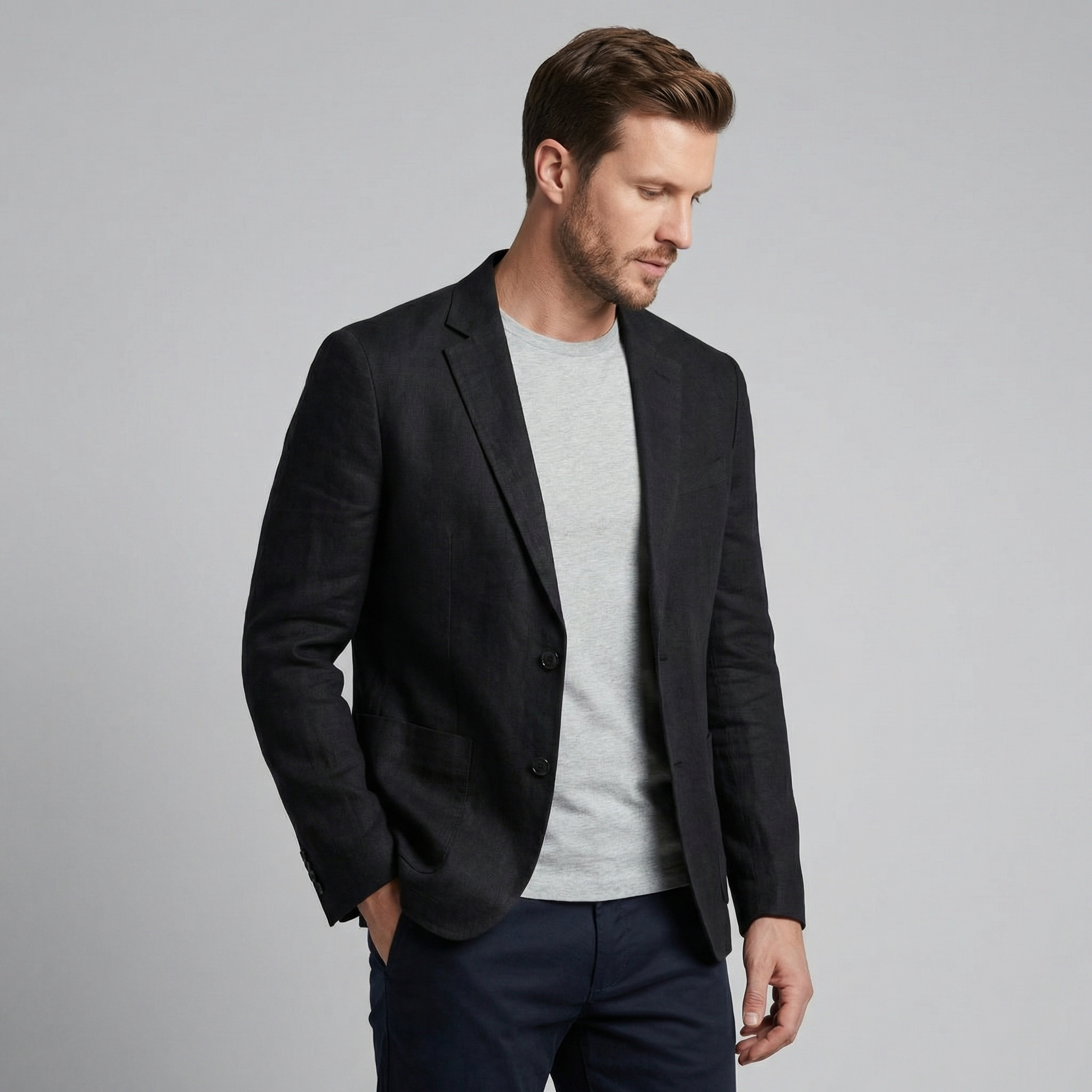 Men's Linen Blazer Jacket Breathable Relaxed Summer Smart Casual