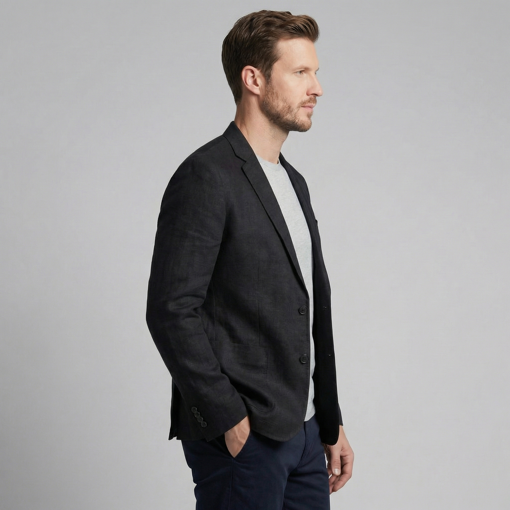 Men's Linen Blazer Jacket Breathable Relaxed Summer Smart Casual