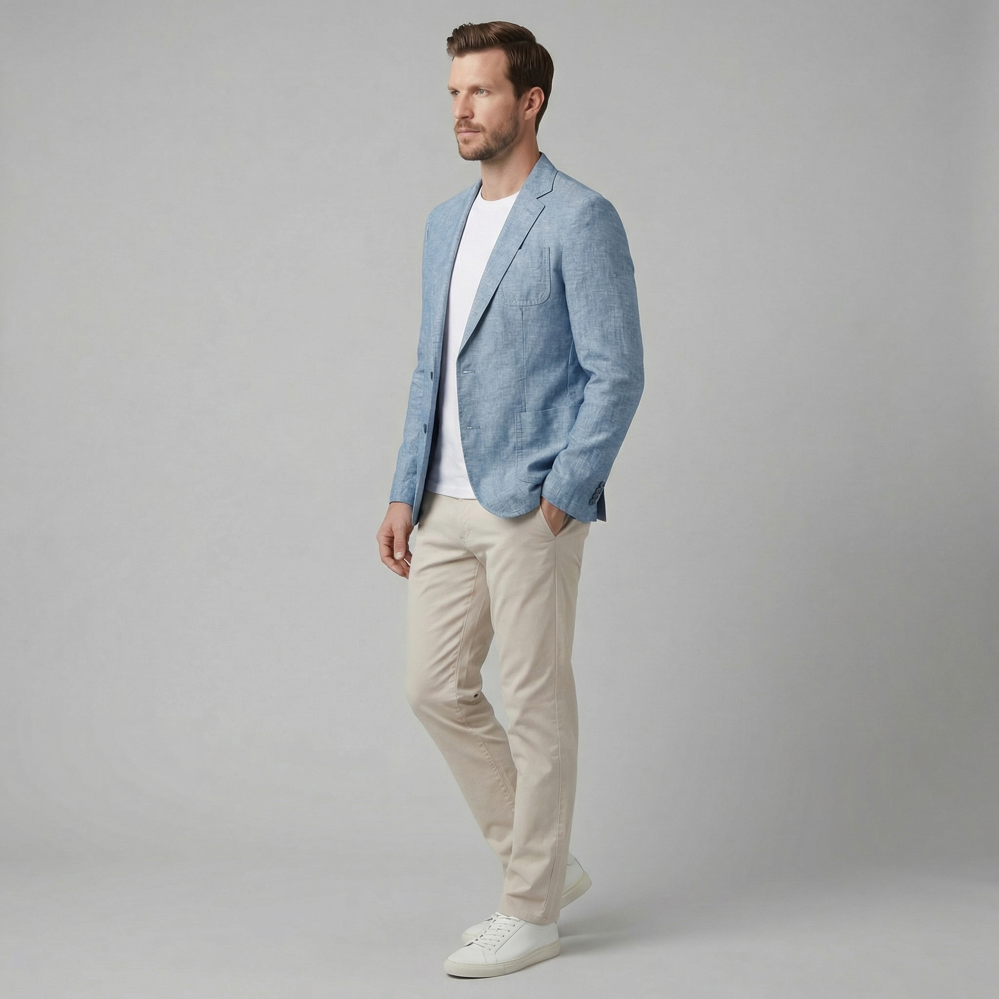 Men's Linen Blazer Jacket Breathable Relaxed Summer Smart Casual
