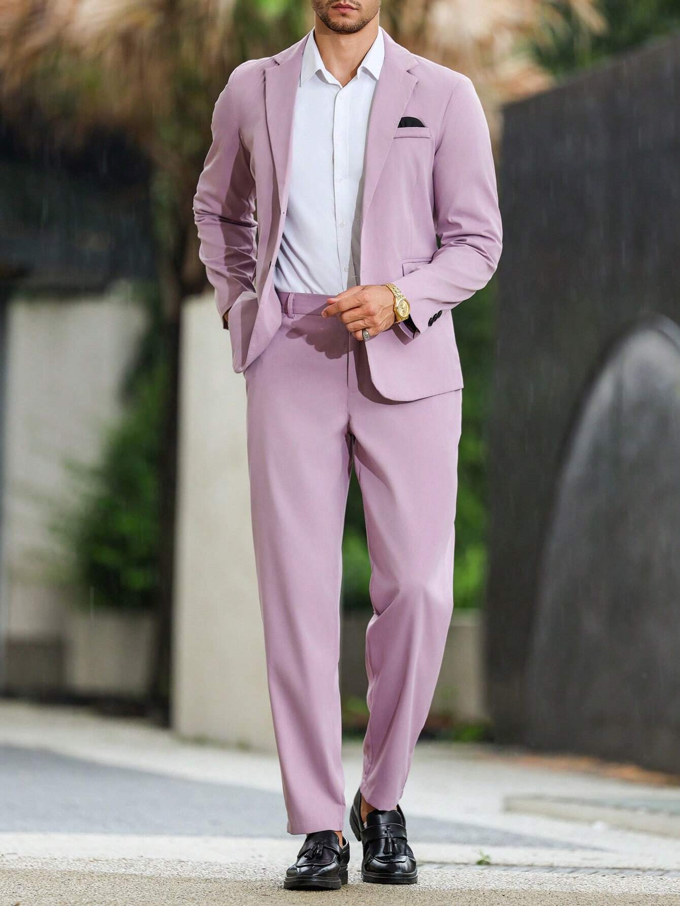 Men's Premium Linen Two-Piece Suit Slim Fit Wedding Suit