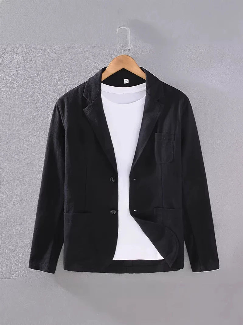 Men's Unstructured Linen Summer Suit Blazer Smart Casual
