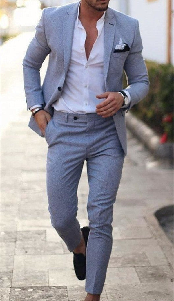 Men's Premium Linen Two-Piece Suit Slim Fit Wedding Suit