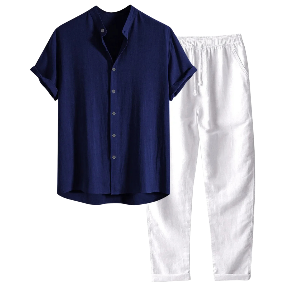 Men's Old Money Relaxed Linen Set for Summer Occasions