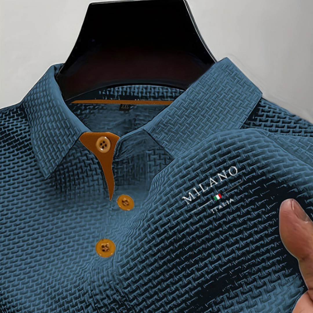Men's Textured Polo Shirt Smart Casual Everyday Style