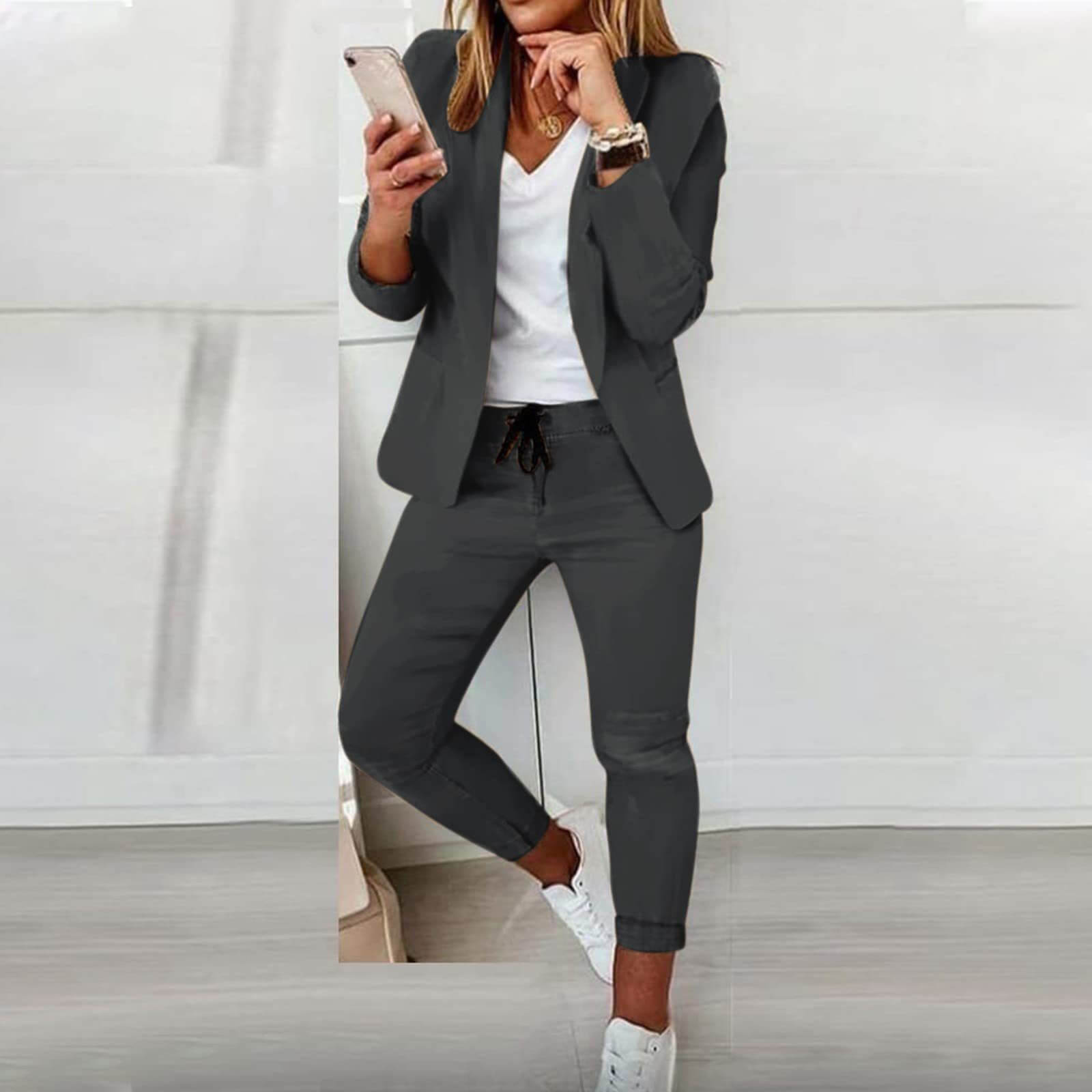 Women's Two-Piece Blazer Suit Set Smart Casual Everyday Wear