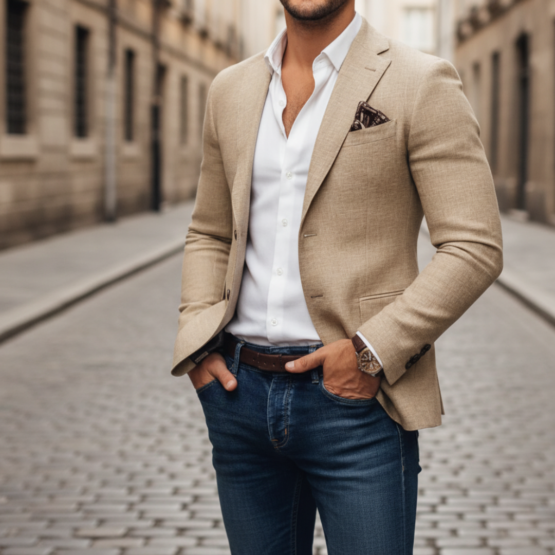 Men's Slim Fit Elegant Blazer for Smart Casual Occasions