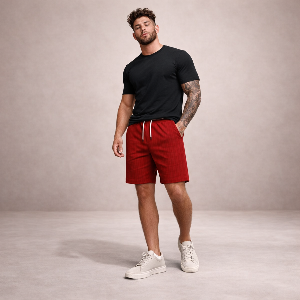 Men's Regular Fit Linen Summer Shorts Breathable Casual