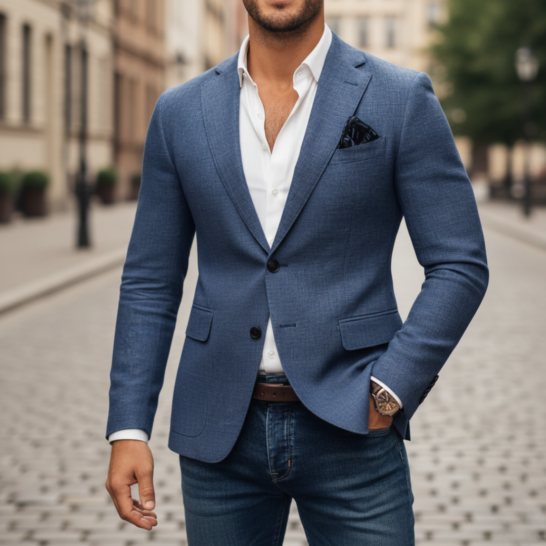 Men's Slim Fit Elegant Blazer for Smart Casual Occasions