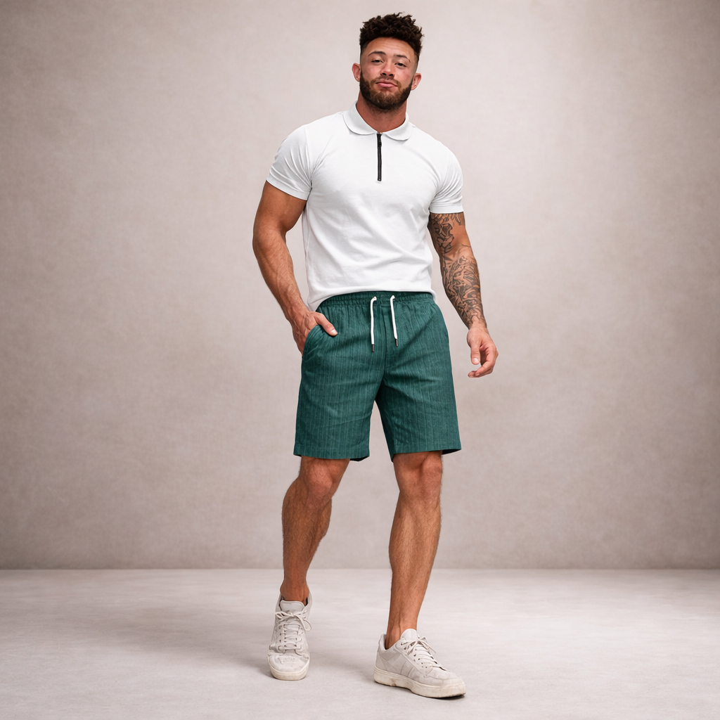 Men's Regular Fit Linen Summer Shorts Breathable Casual